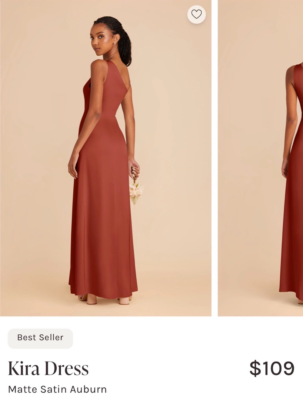 One-Shoulder Satin Gown in Auburn